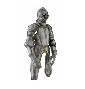 Costume de guerrier en métal sur mesure avec casque classique pour les intérieurs de luxe et historiques - Product Image 1