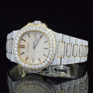 Reloj Cronógrafo de Lujo con Moissanita y Zafiro, Correa de Acero Inoxidable, 30mm, Movimiento Automático ETA, Joyería Hip Hop para Hombre - Product Image 5