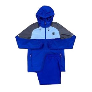 Ensemble court 2 pièces pour homme de haute qualité, coupe-vent, ensemble court à fermeture éclair, short et veste en nylon - Product Image 2