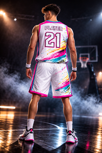 Uniforme de basket-ball personnalisé par sublimation, maillot de basket-ball respirant en polyester, shorts, vêtements de sport pour l'entraînement en équipe, blanc, nouveau design - Product Image 4