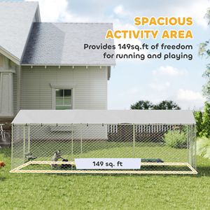 Grande Recinto per Cani da Esterno Moderno 20 X 7.5 X 6.5ft, Copertura Impermeabile Resistente ai Raggi UV, Porta con Chiusura, Ciotole Regolabili per Razze Grandi - Product Image 4