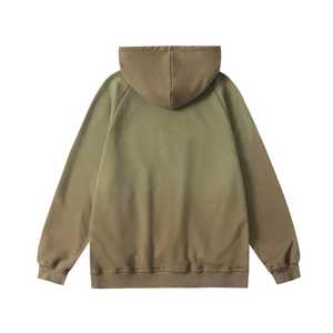 Customized Distressed Embroidery <b>Hoodies</b> with Side <b>Pockets</b> Thick Pullover Boxy Fit Mens <b>Zip</b> up <b>Hoodies</b> For Adults - Product Image 2