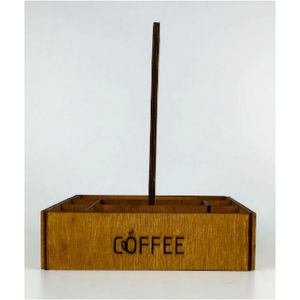 Handcrafted Wooden Coffee Station Organizer Eco-Friendly Restaurant <b>Tabletop</b> Caddy for Napkins Sugar & Sauce Bottles Holder - Product Image 5