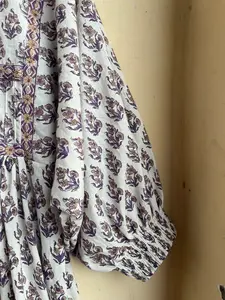 Robe maxi à imprimé floral bohème pour femmes, taille plus, robe d'été en coton avec broderie et décorations en pompon, style décontracté, faite à la main - Product Image 4