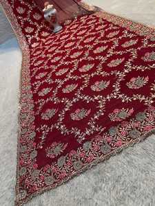 Sari de diseñador Georgette con bordado completo Jaal en oro rosa, Zari plateado y piedras Jharkan, blusa elegante, ideal para bodas de invierno y fiestas, reciclado. - Product Image 6