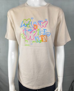 Camiseta Casual de Cuello Redondo para Mujer, Logotipo Rojo y Blanco, Transpirable, Corte Regular, Primavera Verano, Tejido de Punto, 180gsm, Algodón de B - Product Image 3