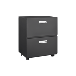 Mobiletto Portadocumenti a 2 Ante in Acciaio Nero, Arredo Ufficio per Stampanti e Archivio - Product Image 5