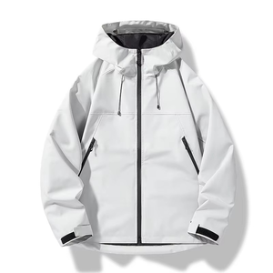 Chaqueta para Hombre, Estampada, con Parches, Cortavientos, Ligera, con Capucha y Cremallera Completa, para Otoño - Product Image 3