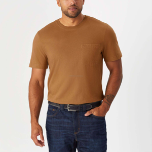 Camiseta de Cuello Redondo con Bolsillo para Hombre, Fabricada por Fabricante OEM Personalizado, Perfecta para Uso Diario, Trabajo o Reuniones Informales - Product Image 2