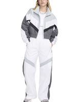 Chándal Unisex con Bloques de Color, Manga Larga, Estilo Deportivo, Cortavientos, Poliéster/Nylon, Lavado Ácido, Estampado, Ropa de Otoño, Corte Regular