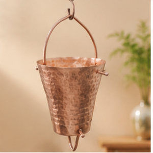Ensemble de Chaînes de Pluie en Cuivre pour Décoration de Jardin Extérieur, Style Simple, avec Seau Suspendu - Product Image 4