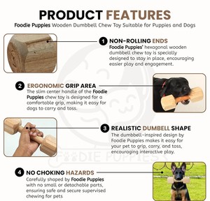 Jouet à mâcher pour chien en bois naturel, bâton de dentition en bois massif pour chiot, bâton à mâcher d'entraînement pour les soins dentaires et des dents saines - Product Image 6