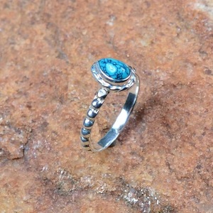 Wholesale 925 Sterling Silver Blue Turquoise <b>Ring</b> Natural Gemstone Handmade <b>Statement</b> <b>Ring</b> December Birthstone - Product Image 5