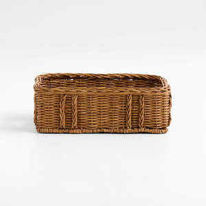 Cesta de Almacenamiento Ancha y Baja de Ratán Delicado, Cesta Organizadora Tejida, Cesta de Almacenamiento Ancha para Servir en la Mesa y Organizar el Hogar - Product Image 2