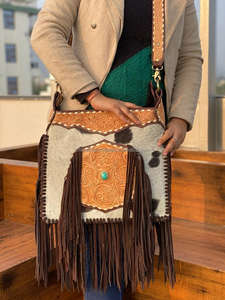 Nuevo bolso con flecos de piel de vaca con estilo occidental para mujer, bolso de transporte oculto de piedra única de alta calidad a la moda - Product Image 2