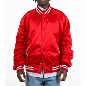 Chaqueta Universitaria de Satén 100% Poliéster, Chaqueta Deportiva con Logotipo del Equipo y Nombre del Club, Chaqueta Letterman de Satén de Seda para Béisbol - Product Image 3