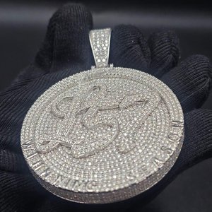 Colgante de Moissanita Iced Out Personalizado, Chapado en Rodio, Joyería de Lujo Unisex, Regalo de Moda - Product Image 2