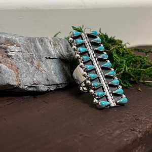Handmade Turquoise Teardrop <b>Statement</b> <b>Ring</b> Sterling <b>Silver</b> Southwestern Boho Artisan Jewelry Natural Gemstone Gift for Her - Product Image 3