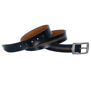 Cinturón de Cuero de Moda Vintage para Hombre, Cinturón Hecho a Mano de Piel de Vaca con Hebilla de Pin, Cinturones y Accesorios para Jeans - Product Image 1