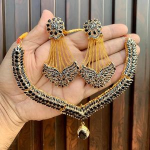 Natural Multi Color Duplet Polki <b>Choker</b> Necklace Indian Wedding Bridal Engagement Jewelry 18K Gold Plated Bollywood Sabyasachi - Product Image 4