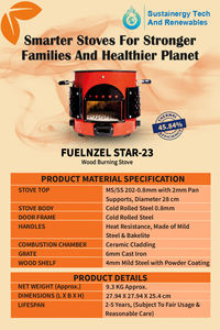 Poêle à bois moderne et élégant pour la maison, polyvalent, autoportant, en acier inoxydable, pour cabane et usage domestique à prix abordable - Product Image 5