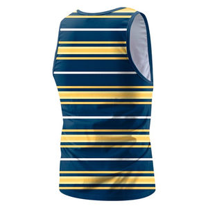 Débardeurs de sport pour hommes à contraste de couleurs sublimées, en coton/polyester respirant à séchage rapide, personnalisables en gros - Product Image 4