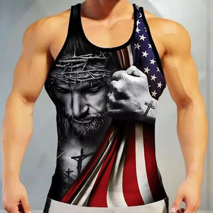 Débardeur Homme Tricoté Imprimé par Sublimation 100% Polyester Séchage Rapide Respirant Écologique Décontracté Été Printemps 2026 Tendance - Product Image 2