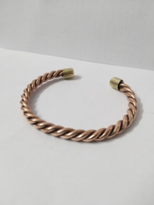 Copper Cuff <b>Bracelet</b> With Braided Design Handmade <b>Metal</b> Jewelry For Men Women - Product Image 6