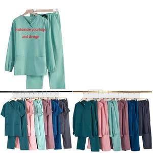 Tenues d'infirmière orange pour hommes et femmes, uniformes médicaux confortables pour hôpital, ensembles haut et pantalon, vêtements d'allaitement doux et extensibles, vente en gros - Product Image 4