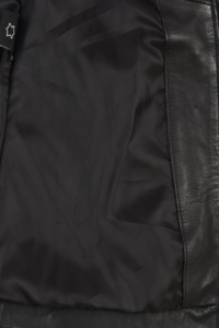 Women's Genuine <b>Leather</b> Bomber <b>Jacket</b> With Fur Hood Zipper Closure <b>Winter</b> Windproof Regular Length Solid Color - Product Image 4