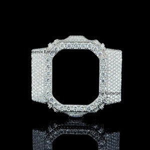 Boîtier de montre de luxe serti de diamants Moissanite, lunette de montre en diamant, bijoux Hip Hop, coque de montre personnalisée Bling - Product Image 1