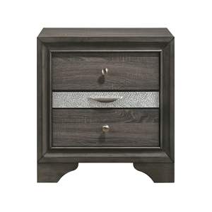 3-Drawer Grey <b>Nightstand</b> - Product Image 2