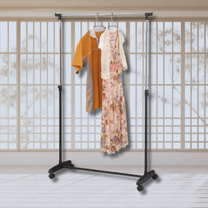 ราวตากผ้าเคลือบผงทนทานพร้อมดีไซน์แบบถอดได้และล้อหมุนแบบตั้งสำหรับร้านขายเสื้อผ้า - Product Image 1