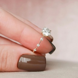 แหวนเพชรเลี้ยงในห้องปฏิบัติการ 0.90 กะรัต ทรงกลม แหวนหมั้นเพชรเม็ดเดี่ยว ทอง 14K แหวนแต่งงานประดับเพชร - Product Image 6