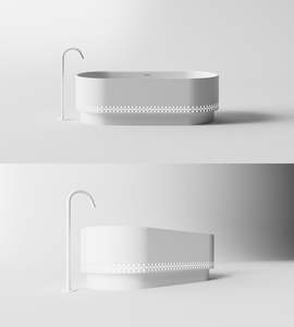 Bañera de Hidromasaje Rectangular Independiente Tradicional de Piedra Artificial Ecológica de 1.6m con Desagüe, Superficie Sólida de Lujo para Interiores - Product Image 3