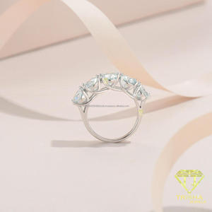 Three Stone Moissanite <b>Ring</b> <b>925</b> Sterling <b>Silver</b> Round Cut Bridal Engagement Jewelry Elegant Classic Wedding Gifts For Women - Product Image 2