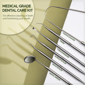 Kit de 6 Herramientas Dentales de Acero Inoxidable, Set de Limpieza Bucal con Removedor de Placa, Limpiador de Sarro, Espejo, Raspador de Lengua y Estuche - Product Image 2