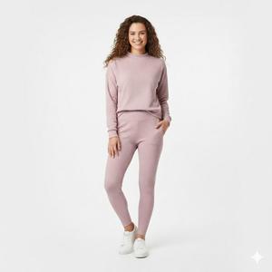 Sweat-shirt rose oversize pour femme, style universitaire preppy, col montant, épais, avec lettres, pour l'hiver - Product Image 3