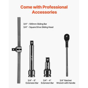 3/4 in Drive <b>Impact</b> <b>Socket</b> Set 21-Piece SAE 3/4 6-Point Cr-V Alloy Steel for Auto Repair Easy-to-Read Size Markings - Product Image 4