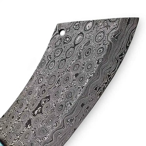 Cuchillo de Cocina JEXMOO de Acero de Damasco Hecho a Mano de Grado Industrial OEM, Cuchillo Multifuncional con Patrón de Gotas de Lluvia, Funda de Cuero - Product Image 2