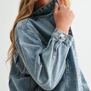 Chaqueta Vaquera de Invierno para Mujer, Estilo Casual Vintage, Corte Regular, Cierre de Botones, Secado Rápido, Transpirable, Elegante, para Uso Diario, con Bolsillos - Product Image 6