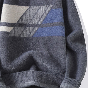 Suéter de Punto para Hombre, Cuello Redondo, Manga Larga, Cálido, Informal, para Invierno, Cómodo, Suave, Texturizado, para Uso Diario - Product Image 3