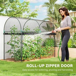 Rete da Giardino 1,8m x 0,9m x 1,5m, Grande Tenda di Protezione per Piante da Esterno con Porta con Cerniera, Nera - Product Image 6