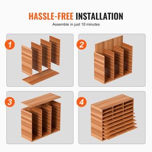 Organizzatore per Documenti a 27 Scomparti con Ripiani Regolabili in Fibra di Legno a Media Densità per Ufficio, Scuola, Centro Postale, Costruzione in Legno - Product Image 6