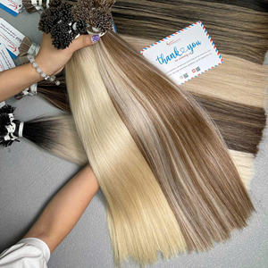 Prix de gros Bundle de cheveux à pointe de kératine droite naturelle 100% Extensions de cheveux vietnamiens Pas d'enchevêtrement Pas de perte Prêt à expédier - Product Image 2