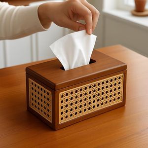 Porte-serviettes en bois moderne, minimaliste, pour table, cuisine, salle à manger, restaurant, hôtel, organiseur de papier toilette décoratif - Product Image 6