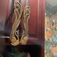 Ensemble de poignées de porte et de fenêtre classiques en laiton à motif de paon traditionnel pour cuisine extérieure, commode, salon, hôtel, entrepôt