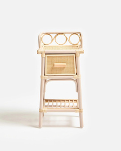 Adorable Eco-Friendly Modern <b>Rattan</b> Nightstand for Kids Woven <b>Bedside</b> <b>Table</b> Drawer Natural Cane Cute Nursery Bedroom Furniture - Product Image 2