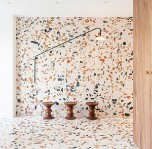 Nouvelle conception, carrelage en porcelaine terrazzo 600x600, haute qualité, antidérapant, antibactérien, pour murs et sols intérieurs, salle de bain, cuisine, escalier, finition mate - Product Image 1