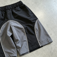 LAYENNE Ensemble deux pièces coupe-vent streetwear de qualité supérieure avec logo personnalisé, veste et short en nylon réfléchissant